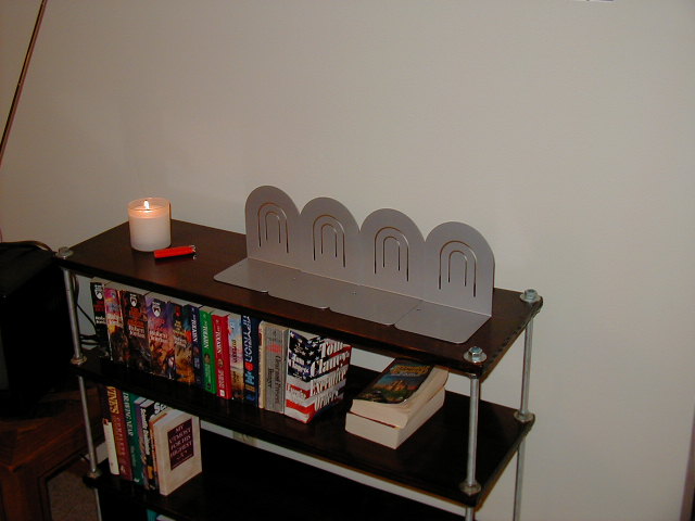 Matt's Bookshelf with Silver Bookends