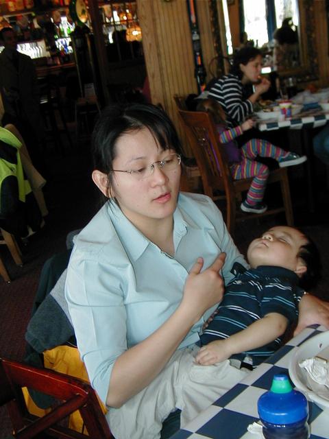 Ben Sleeping at Fuddruckers