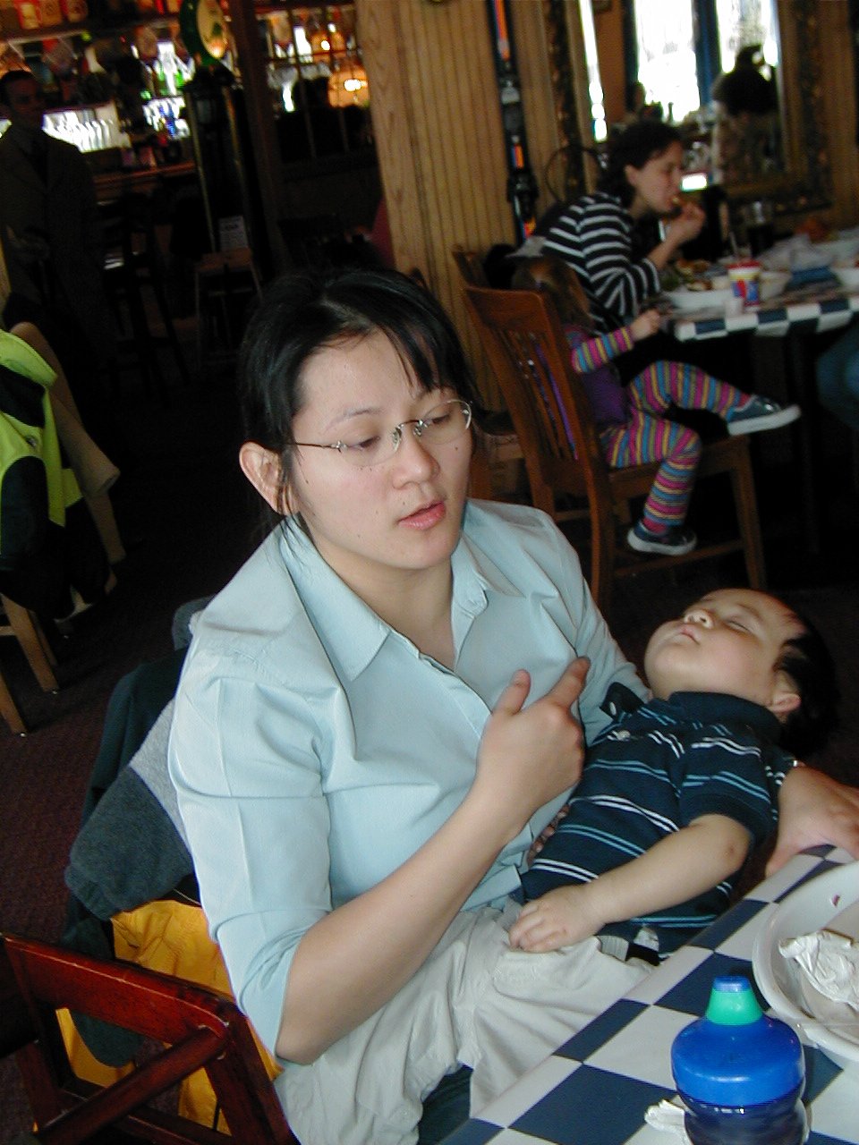 Ben Sleeping at Fuddruckers